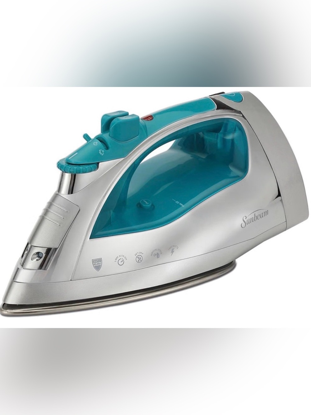 Sunbeam Turbo Steam Iron 1400W Quick Heat Stainless Steel Soleplate Shot of Stea